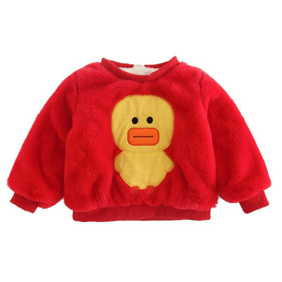 

Baby Kids Duck Print Crew Neck Winter Autumn Warm Sweatshirts Cute Duck Print Children Tops Blouse