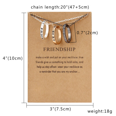 

Broken Heart Pendant Necklace 2pcs Best Friends Letters Couple Necklaces for Women Girls Friendship Forever Jewelry with Card