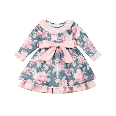 

Toddler Baby Girl Floral Long Sleeve Tutu Dress Princess Party Dress Clothes