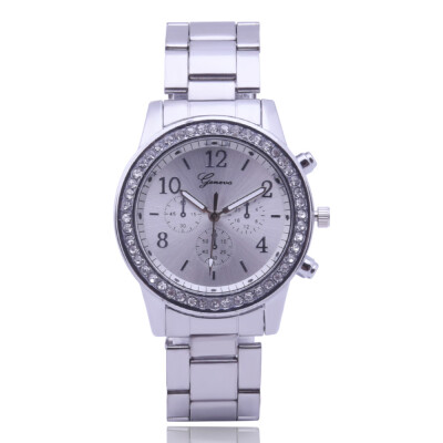 

Explosive alloy steel belt ladies watch digital diamond table