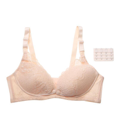 

Maternity Women Nursing Bra Skin-color Lace Cotton Front Button Bra