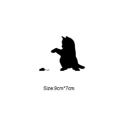

Black Cat&Mouse Pattern PVC Wall Stickers Removable Living Room Bedroom Home Decoration