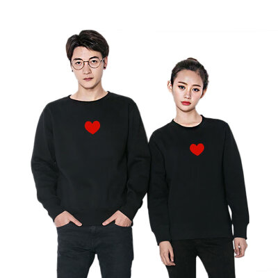 

Sweatshirt Couple Heart Print Long Sleeve O-Neck Jumper Wild Loose Casual Sweatshirt Kawaii Style Sweatshirt