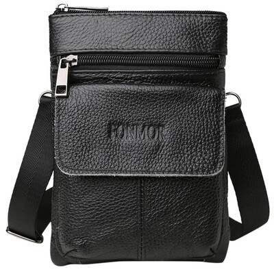 

Tailored Men Bag First Layer Cowhide Mini Mobile Phone Bag Shoulder Bag Messenger Bag