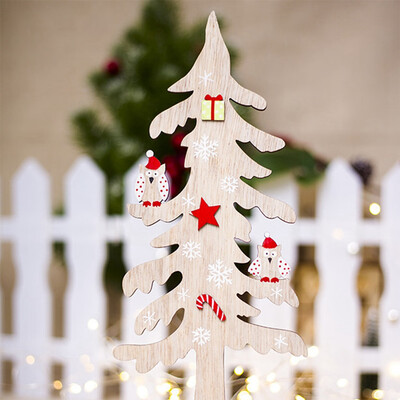 

New Mini Wooden Merry Christmas Tree Desk Table Decor Pendants Xmas Tree Ornaments Christmas Decoration Home Decor Gifts