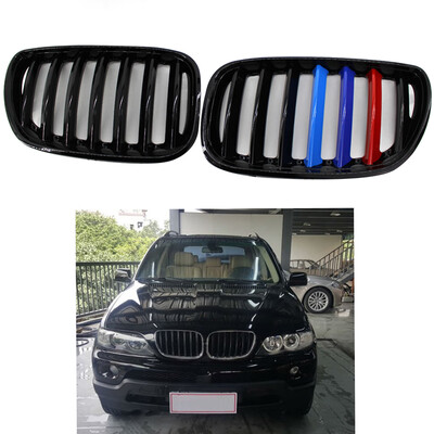 

color Car Kidney Front Grilles Gloss Black Car Accessory for BMW X5 E53 2004-2006