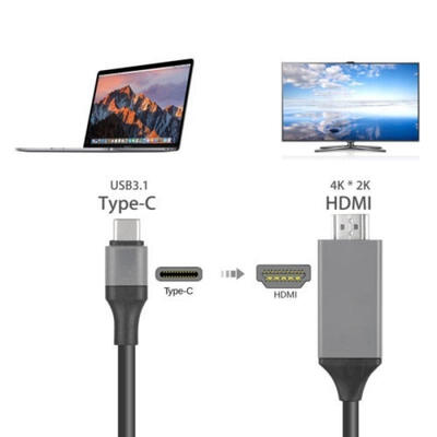 

HDTV 4K Type-C to HDMI Cable Adapter For Samsung Galaxy Note 8 Note 9 LG Google