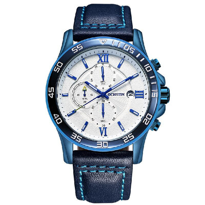 

OCHSTIN Top Luxury Military Style Luminous Quartz Men Watch Genuine Leather Water-Proof Chronograph Casual Wristwatch Masculino Re