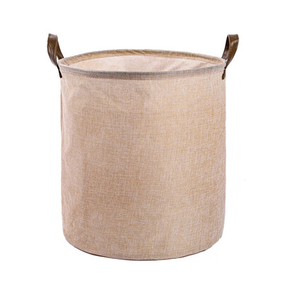 

Gobestart Cotton Linen Waterproof PE Coating Storage Basket Sundries Storage Box