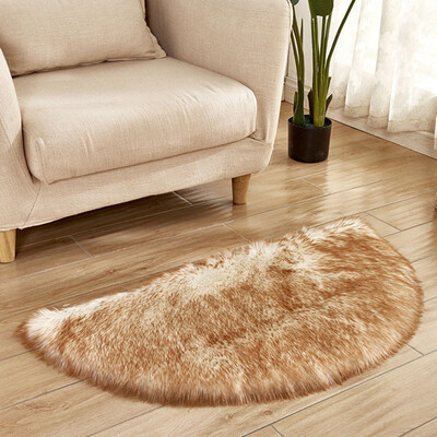 

Toponeto Wool Imitation Sheepskin Rugs Faux Fur Non Slip Bedroom Shaggy Carpet Mats