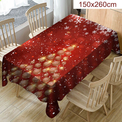 

Toponeto Christmas Tablecloth Print Rectangle Table Cover Holiday Party Home Decor