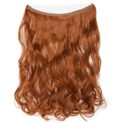 

Transparent Invisible Wire Fish Line NO Clip in Hair Extensions 20 Inch Straight Wavy Curly Synthetic Hairpieces