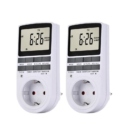 

Pack of 2 Digital Plug-in Timer Socket LCD Display 10 Programmable Switching Programs 24 Hours & 7 Days Energy Saving Timer Socket