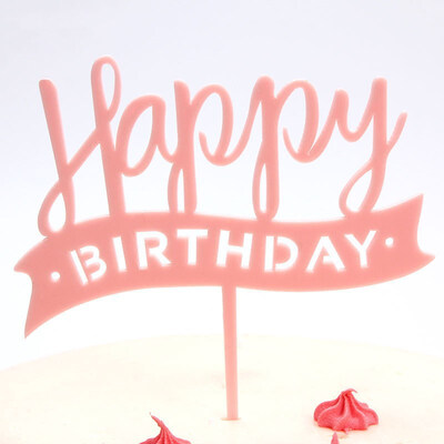 

FUNNYBUNNY Cake Decoration Card Insertion Flag New Small Fresh Happy Birthday Happy Acrylic Cake Insert Cake Topper