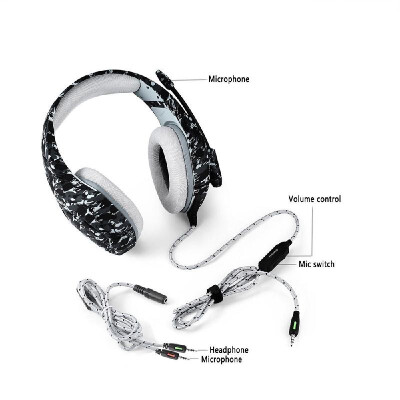 

ONIKUMA K1 35mm Gaming Headsets with Mic Stereo Sound Noise Reduction Music Headphones for PC New Xbox Laptop DS PSP Camouflage Y