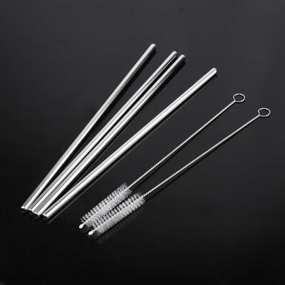 

Greensen 4PCS Stainless Steel Straws Reusable Drinking Straw with 2Pcs Cleaning Brushes