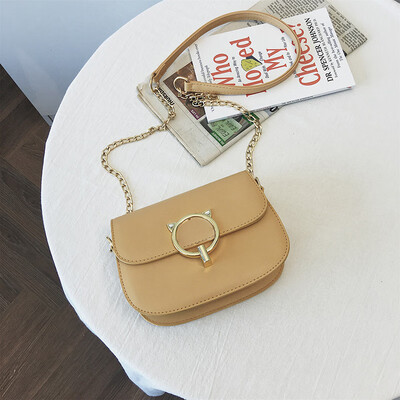 

Summer bag handbags new 2019 summer small fresh messenger chain small bag shoulder fashion solid color saddle bag