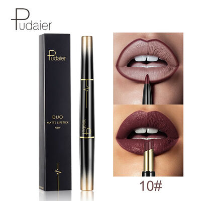 

Pudaier 2 in 1 16 Color New Double Ended Sexy Lasting Matte Lipstick Waterproof Lipliner Lipstick Pencil