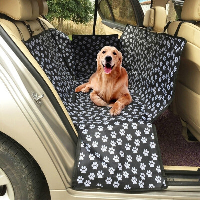 

Pet Car Seat Cover for Dogs Waterproof Oxford Fabric Paw Pattern Travel Accessories