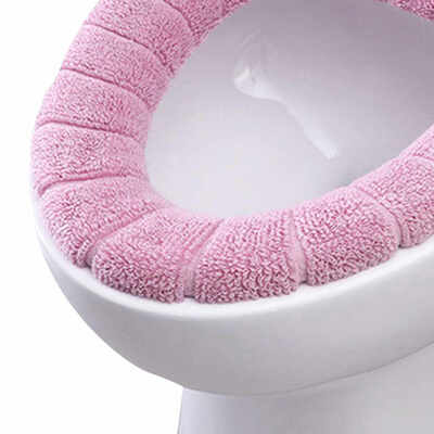 

Bathroom Soft Thicker Warmer Stretchable Washable Cloth Toilet Seat Cover Closestool Pads