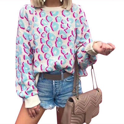 

2019 Autumn&winter Fashion women Printing o-neck Long sleeve Loose Casual Cute Fluffy Top Sweatshirt