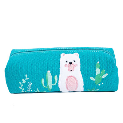 

Bunana canvas makeup storage bag female clutch bag glasses eyebrow pencil bag cute green