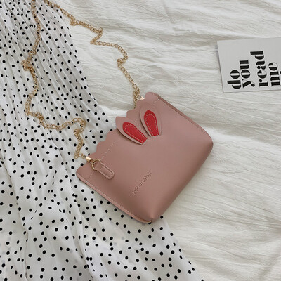 

Ins rabbit ears one shoulder Joker mini mobile phone bag Korean version of the slung small bag female 2019 on the new chain bag