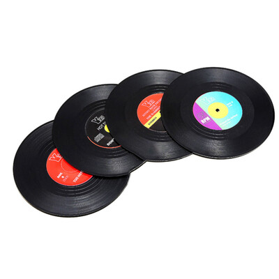 

46pcs Heat Resistant Vinyl Record Kitchen Dinning Placemats Tableware Bowl Dish Cup Mats Coaster Pad