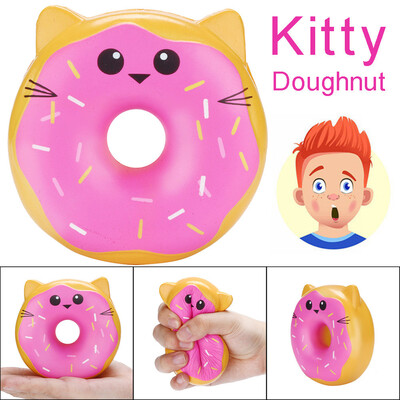

Siaonvr 10cm Squishies Kitty Doughnut Slow Rising Cream Scented Stress Relief Toys