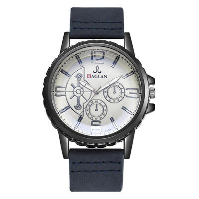 

Fashion Business Analog Quartz Watches Men PU Leather Strap Wristwatch