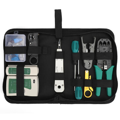 

14pcsset Network Cable Tester Kit Professional Network Tool Kit Network Repair Tool Kit Net Computer Maintenance Tools with Stora