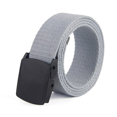

Unisex belt fashion Prevent allergy Plastic Automatic buckle canvas Men belt outdoor casual solid color canvas Man & Women belt