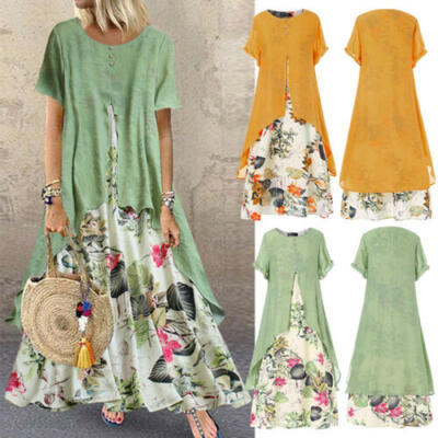 

AU Stock Women Summer Boho Maxi Dress Evening Cocktail Party Beach Long Sundress