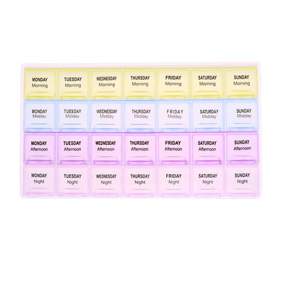 

28 Compartments Plastic Pills Box Portable Home Pills Storage Organizer