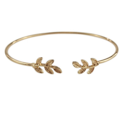 

Christmas Gift Hot Summer Popular Accessories Metal Cuff Bracelets Vintage Sweet Leaf Open Adjustable Bracelet Pulseiras
