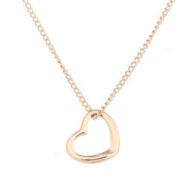 

I Love You Necklaces & Pendants Fashion New Gold Silver Color Heart Lucky Collarbone Maxi Necklace Women