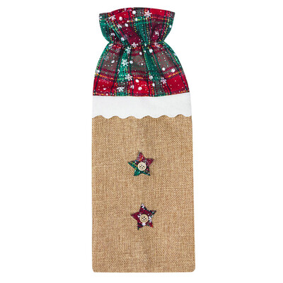

Toponeto Christmas Wine Bottle Cover Ornament Clothes Set Xmas Santa Reindeer Table Decor