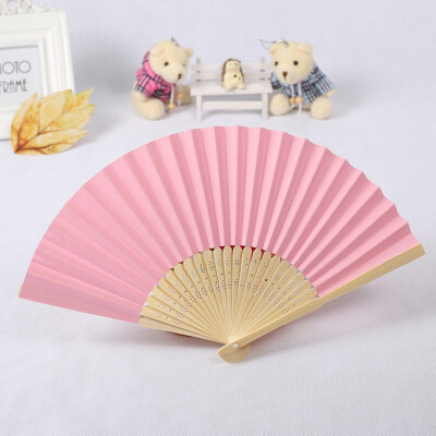 

〖Follure〗Pattern Folding Dance Wedding Party Lace Silk Folding Hand Held Solid Color Fan