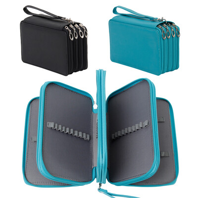 

72 holders 4 layers Handy pu leather school pencil case large Capacity Colored Pencil bag for student gift craft supplies