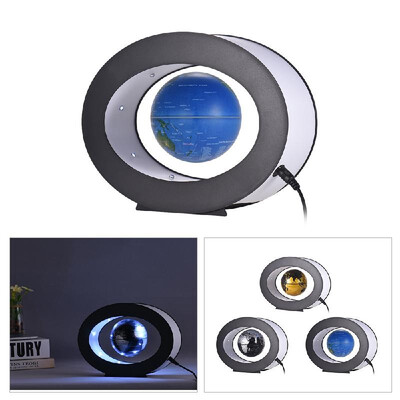 

3 Inch Magnetic Levitation Floating Earth Globe World Map with LED White Light Oval Shape Base for Home Office Desk Decoration Chi