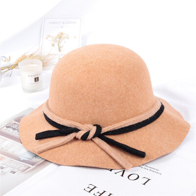 

Tailored Female Autumn Winter Fashion Casual Hat Dome British Top Hat
