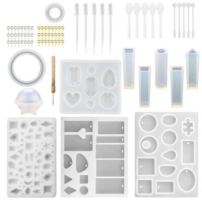 

76 Pieces DIY Jewelry Craft Making Tools Set Silicone Casting Molds