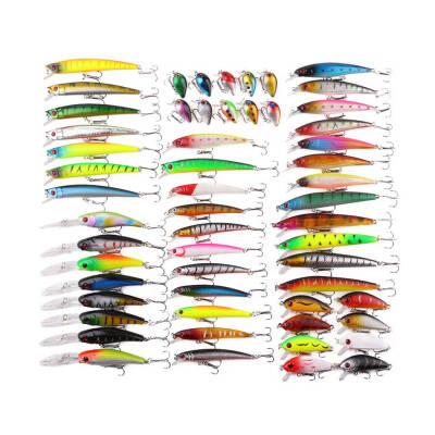 

56pcslot Mix Fishing Bait Set Mixed 7 Different Models Fishing Lure Kit for Saltwater Freshwater