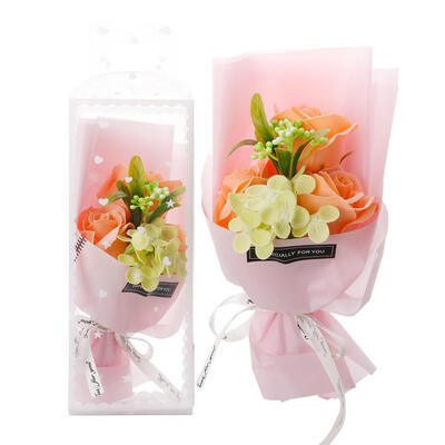 

3pcs Preserved Rose Soap Flower Small Bouquet Gift Box Mothers Day Gifts