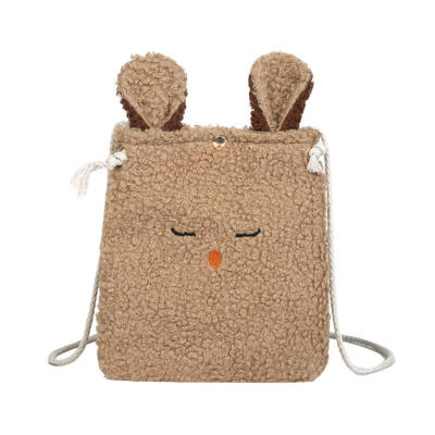 

Lambs Wool Cute Rabbit Ears Messenger Bag Women Crossbdoy Shoulder Handbags