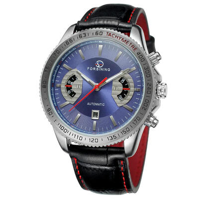 

FORSINING calendar week flywheel mens automatic mechanical watch leather belt mens watch
