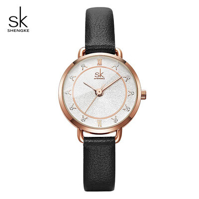 

2019 SK Shengke Women Wrist Watch Fashion Ladies Slim Leather Strap Quartz Watches Female Clock Relogio Feminino Zegarek Damski