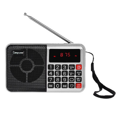 

Longruner -63 Mini FM Radio Speaker Digital Stereo Speaker High Fidelity Sound Quality LED Display Screen USB Disk TF Card 35mm