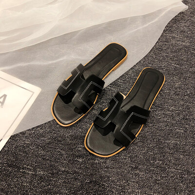 

Sandals for Women in Summer Fashion Outside H-slippers Travel Baita Flat-soled Beach Sandals One-word Slippers