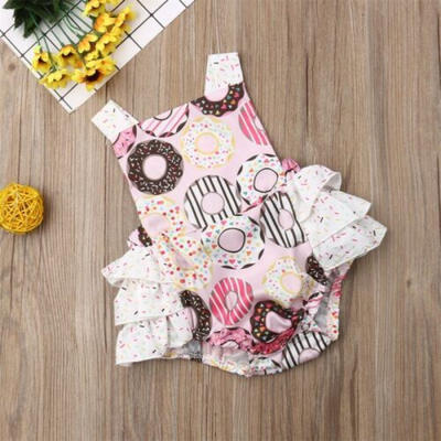 

US Cute Newborn Baby Girl Sweets Ruffle Romper Bodysuit Jumpsuit Outfit Clothes